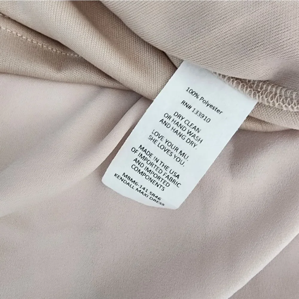Show Me Your MuMu Soft Cream Tan Pink Sleeveless V-Neck Maxi Dress